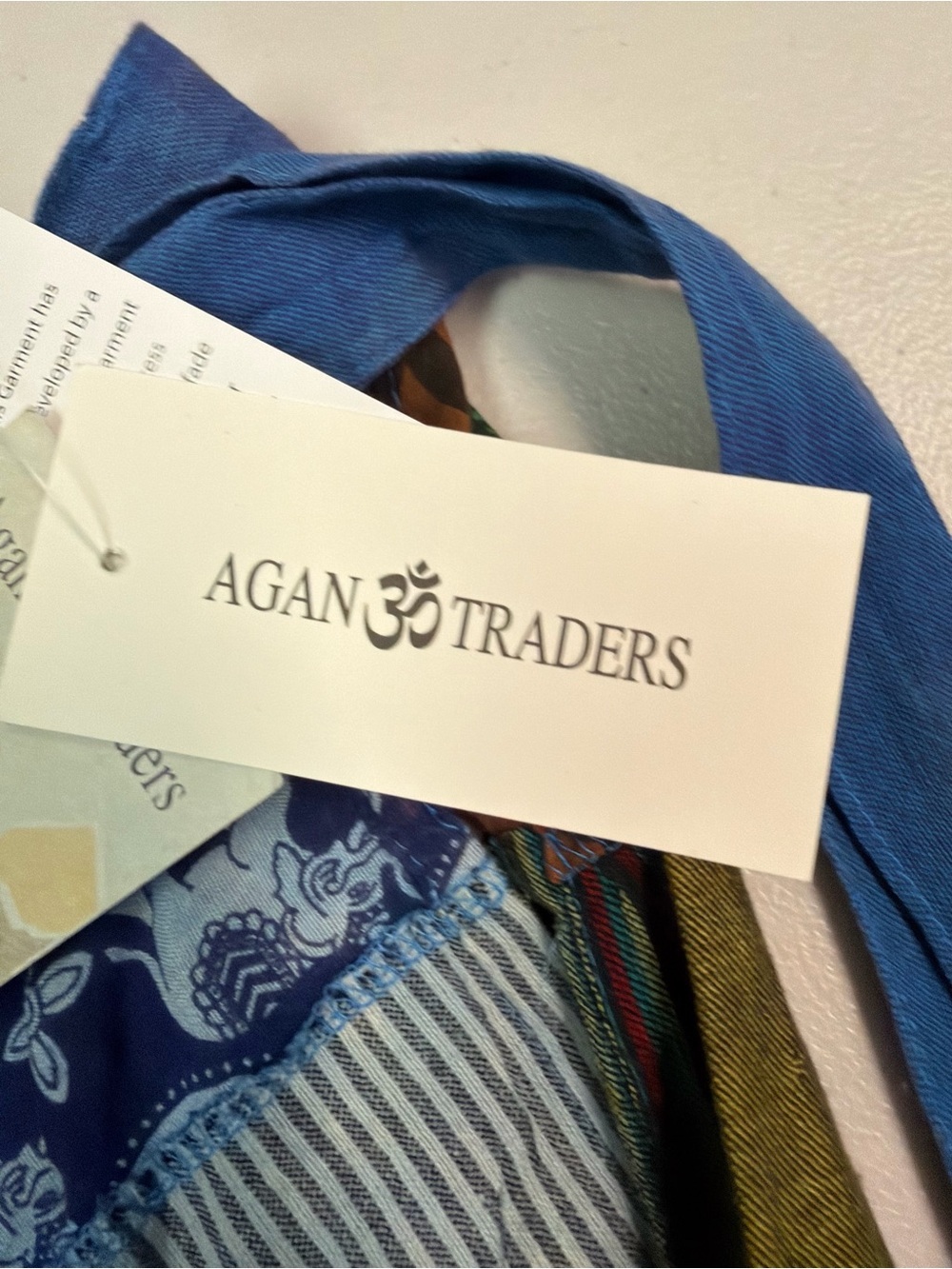 Agan Traders Blue Multicolor Patchwork Cotton Long Wrap Skirt Tie Size XXL - Picture 11 of 12